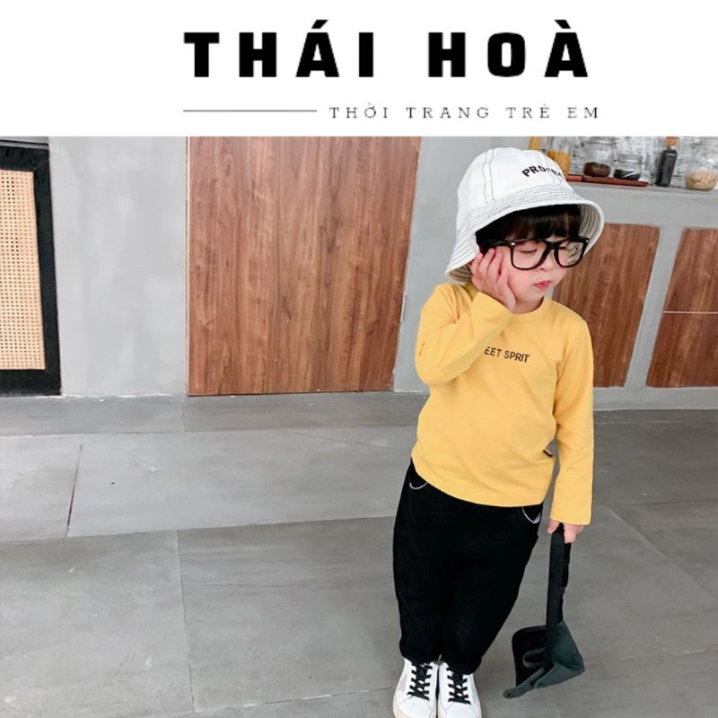 Áo thun bé dài tay  COTTON 4 CHIỀU  áo phông tay dài cho trẻ em 7_20kg siêu mềm mịn