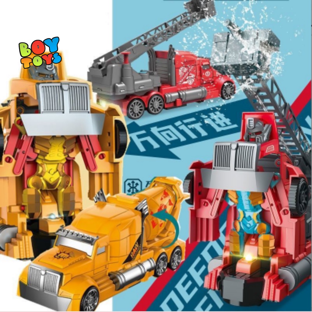 Tổng hợp đồ chơi biến hình Robot 2 trong 1, xe cứu hỏa, cảnh sát, tàu điện, xe công trình có nhạc và đèn cực vui nhộn