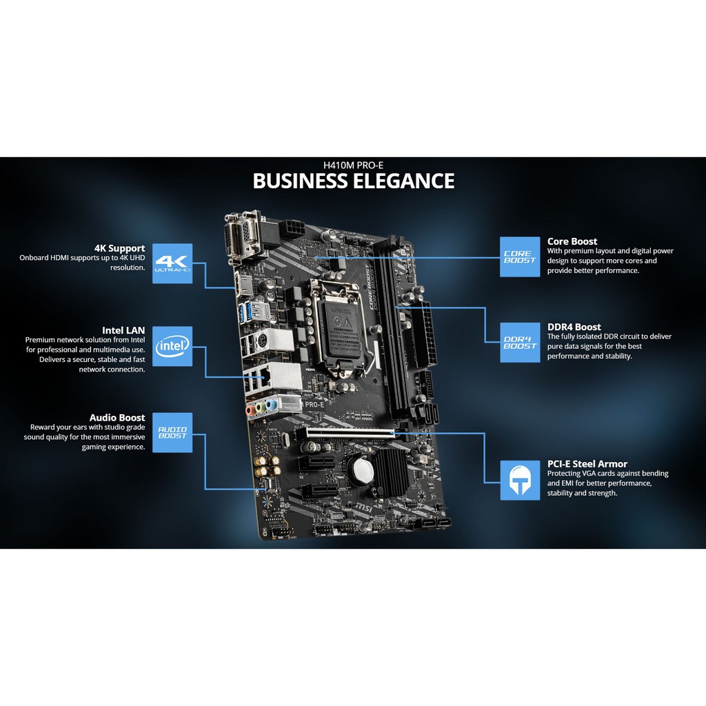 Bo mạch chủ Mainboard MSI H410M PRO-E (Intel H410, Socket 1200, m-ATX, 2 khe RAM DDR4) - Hãng Mai Hoàng ! | BigBuy360 - bigbuy360.vn