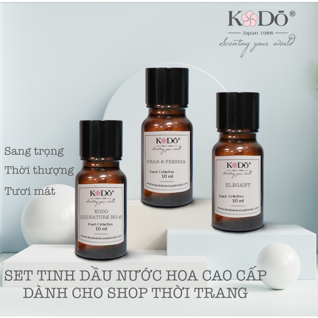 Combo 3 Chai Tinh Dầu Nước Hoa KODO Dành Cho Shop Thời Trang - Tươi Mới, Thời Thượng, Sang Trọng - KODO -10mlx3