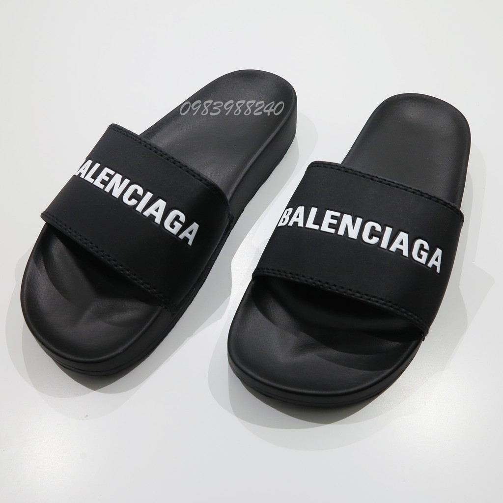 Dép Balenciaga Balen MLB NY LA NB Mickey Unisex quai ngang nam nữ hot trend tem nổi lót dày, tặng kèm hộp MLB