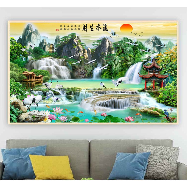 15 khung anh và tranh treo tường Canvas thiên nhiên CỠ ĐẠI, khung Composite VIP