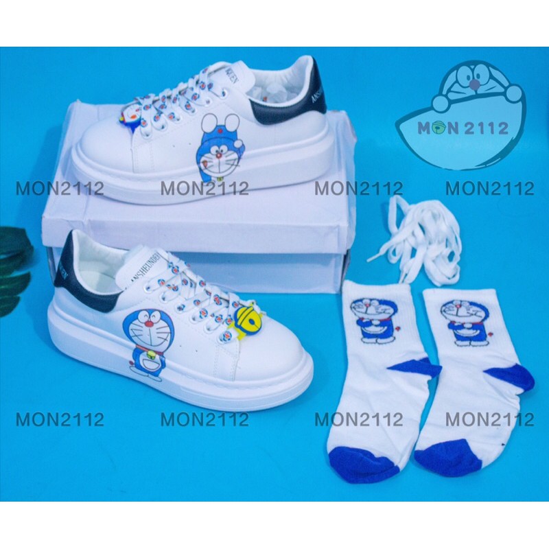 [TẶNG VỚ CỔ CAO DORAEMON] GIÀY SNEAKER ĐẾ CAO 5CM DORAEMON DOREMON | BigBuy360 - bigbuy360.vn