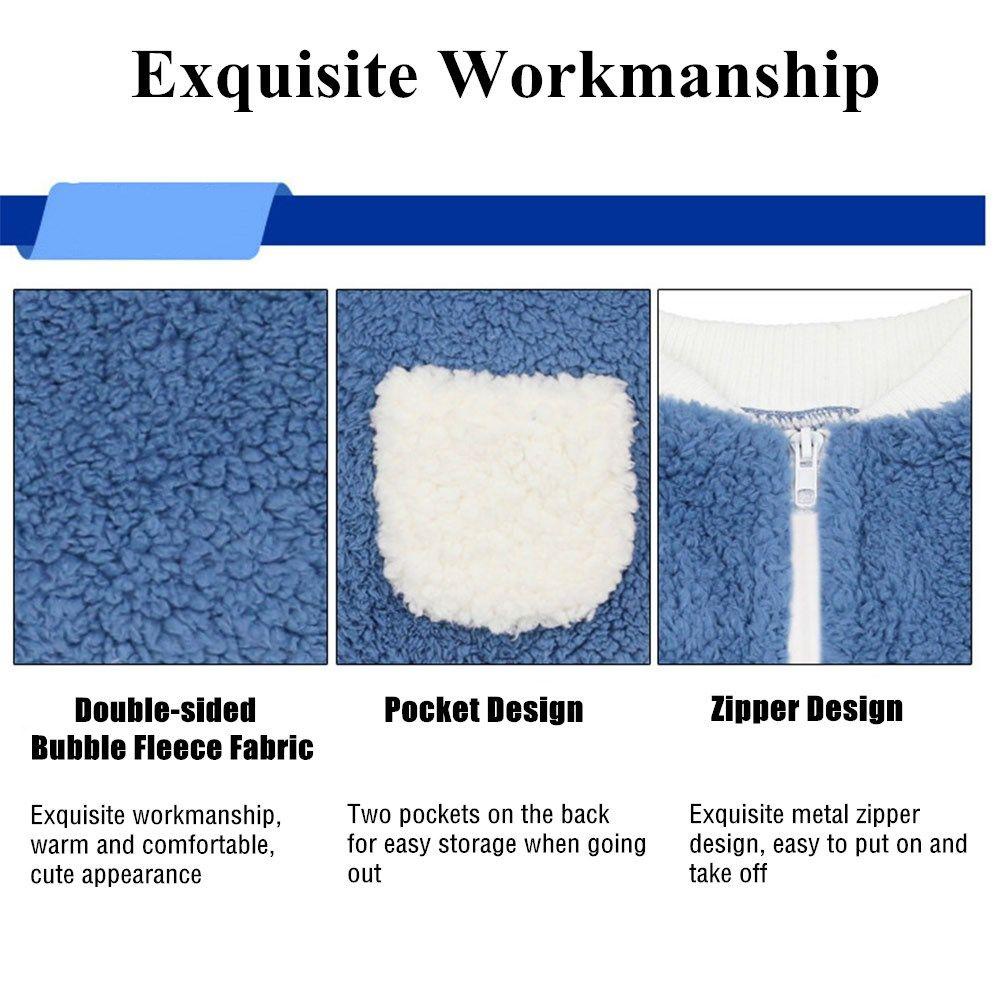 YNATURAL Áo Liền Quần Bằng Lông Cừu Cỡ Nhỏ Giữ Ấm Mùa Thu Đông Cho Cún Cưng