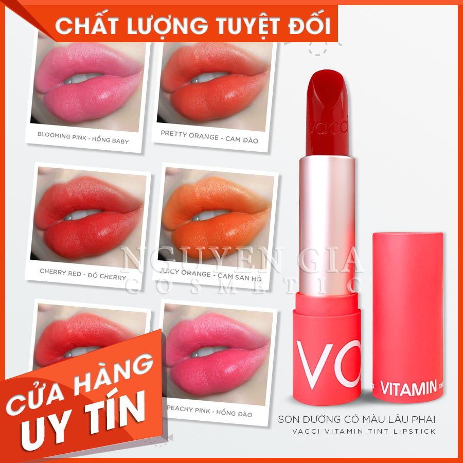 Son Dưỡng Môi Có Màu Lâu Phai Cao Cấp Vacci Vitamin Tint Lipstick (Hàn Quốc)