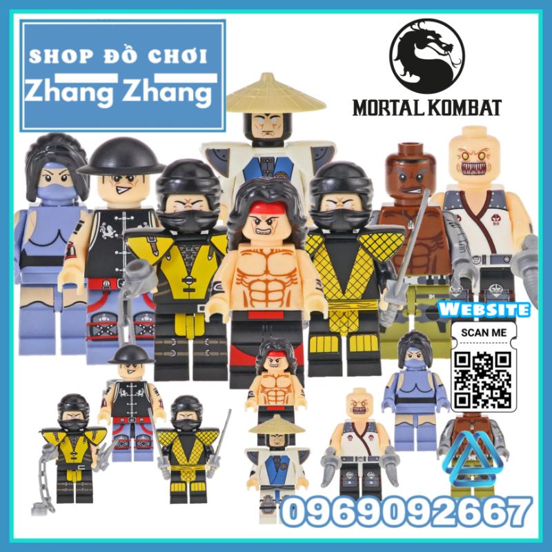 Đồ chơi Xếp hình Mortal Kombat Baraka - Jax - Kitana - Raiden - Kung Lao&lt;br&gt; - Liu Kang&lt;br&gt;- Scorpion Minifigures Kopf KF6094