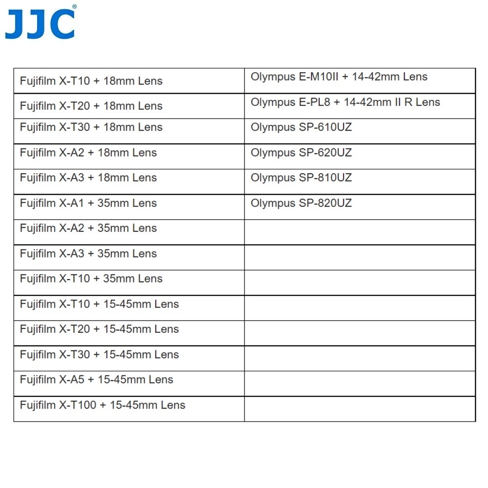 JJC OC-F1 Túi Đựng Máy Ảnh Không Gương Lật , Hộp Bảo Vệ Chống Nước Neoprene Mềm Giá Đỡ Máy Ảnh DSLR Cho Thân Máy Fuji Fujifilm XT30II XT30 XT20 XT10 XT100 XE4 XA5 XA3 X100T + Ống Kính XC 15-45mm F3.5-5.6 OIS PZ / Ống Kính XF 18mm F2 R