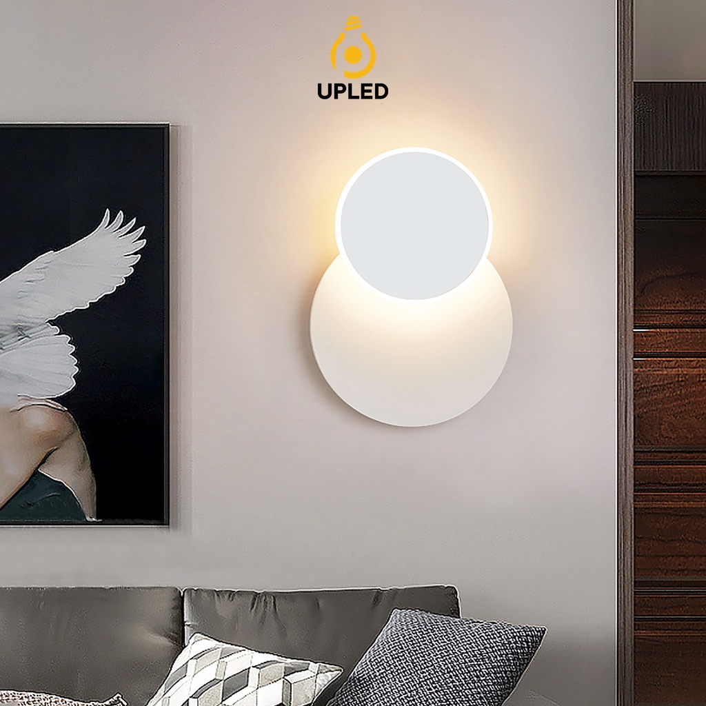 Đèn Gắn Tường Trang Trí Phòng Khách UPLED Hợp Kim Cao Cấp Xoay Tròn