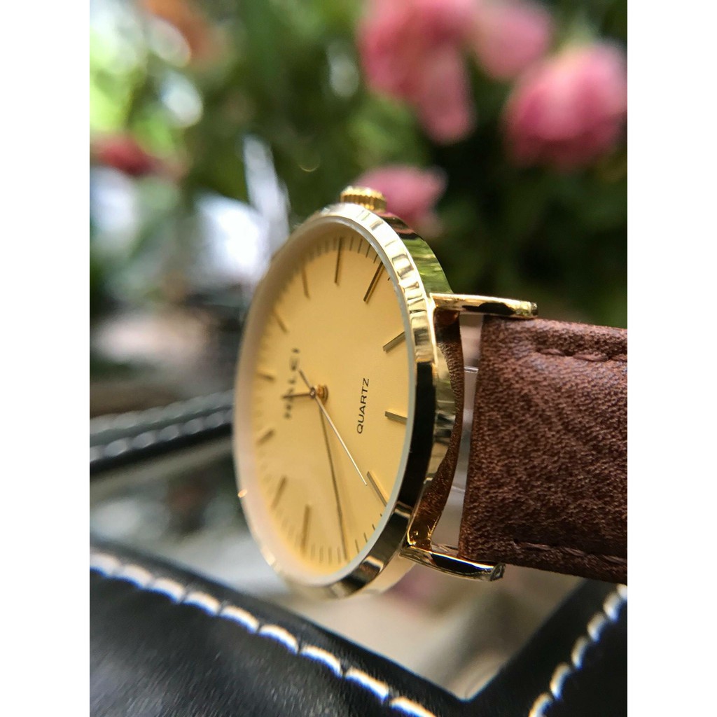 Đồng Hồ Đôi Nam Nữ HALEI Dây Da Tình Yêu Vĩnh Cửu