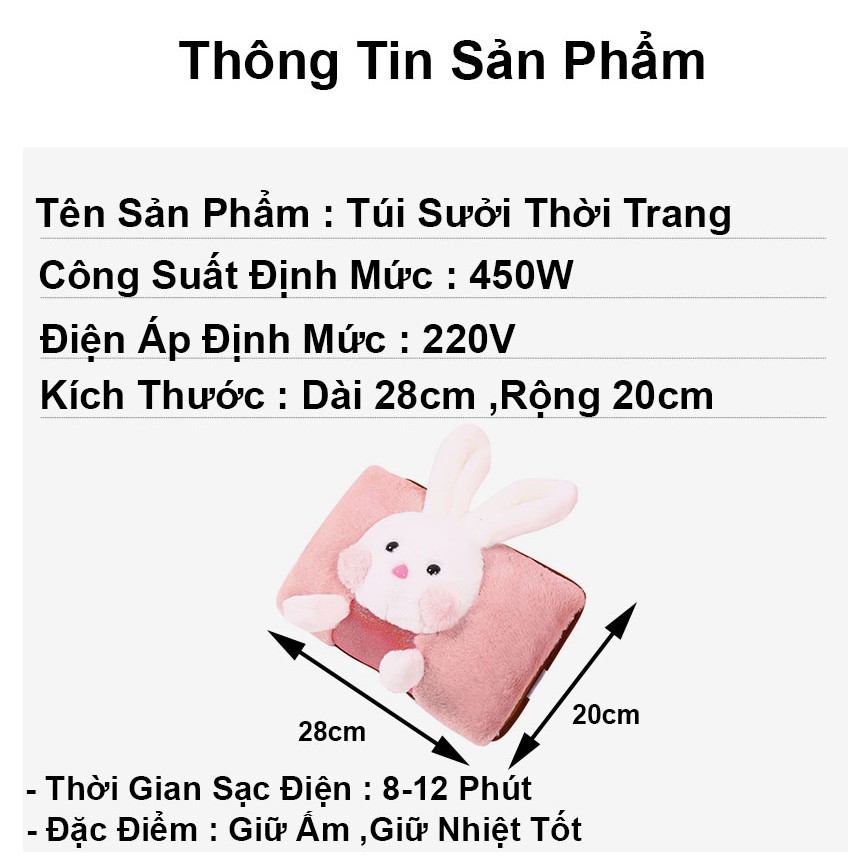 Túi sưởi cắm điện ấm bụng hình thú mini dễ thương Yuda túi sưởi ấm chân tay sạc điện mùa đông hàn quốc