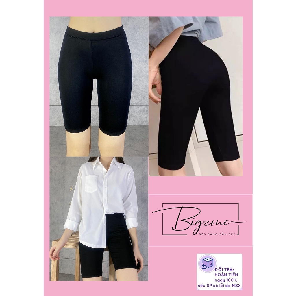 Quần Legging Nữ Đùi Ngắn Cạp Cao Nâng Mông Bigsize Chất Cotton Mềm Mại Đàn Hồi Siêu Co Giãn QL203
