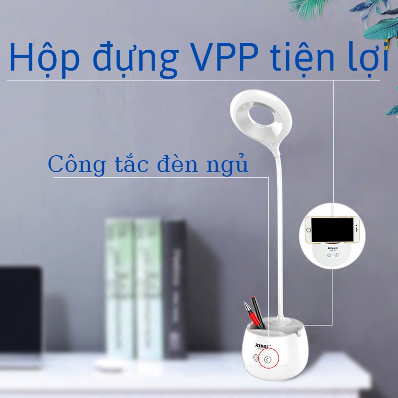 Đèn Bàn LED, Đèn Học Tích Điện USB An Toàn CHo Mắt Decor Đèn Ngủ