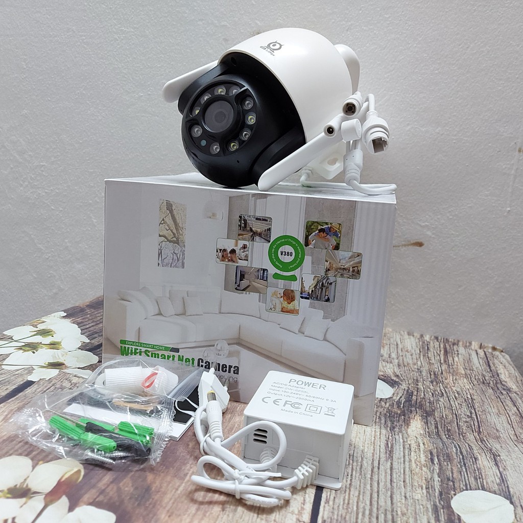 Camera IP V380 Ngoài Trời PTZ 5MP, SIÊU NÉT GÓC RỘNG, CHỐNG NƯỚC, Tiếng Việt - Xoay 360 Kèm Thẻ 32 Gb/64Gb