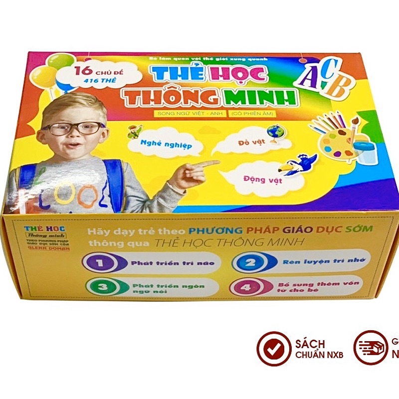 Bộ thẻ học thông minh LOẠI CHUẨN 16 chủ đề 416 thẻ cho bé Glen Doman_thẻ thông minh cho bé