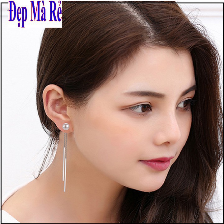 Bông tai nữ kiểu ngọc trai tòn ten cách điệu Hàn Quốc - BTNUTONTEN00085T020039
