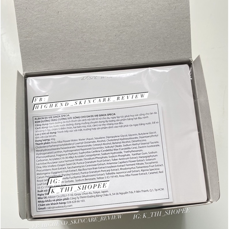 「EX-VIE GINZA」Kem Dưỡng Da Albion