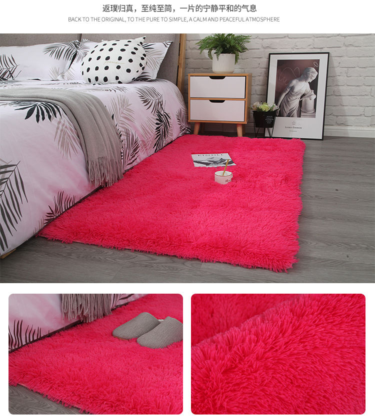 Thảm lông dài hình chữ nhật trải sàn trang trí nội thất phòng khách / phòng ngủ sang trọng