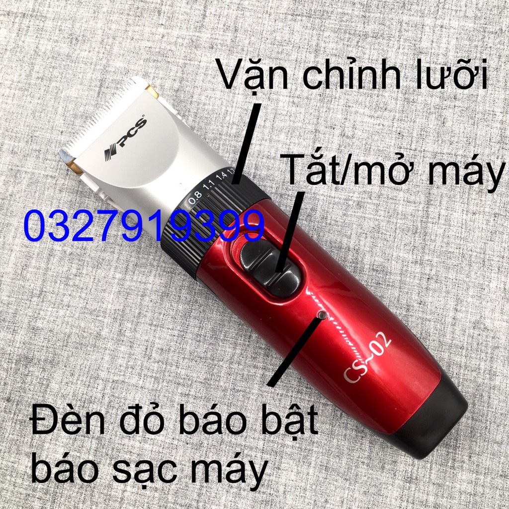 [Free Ship] Tông đơ cắt tóc 2 pin PCS CS02