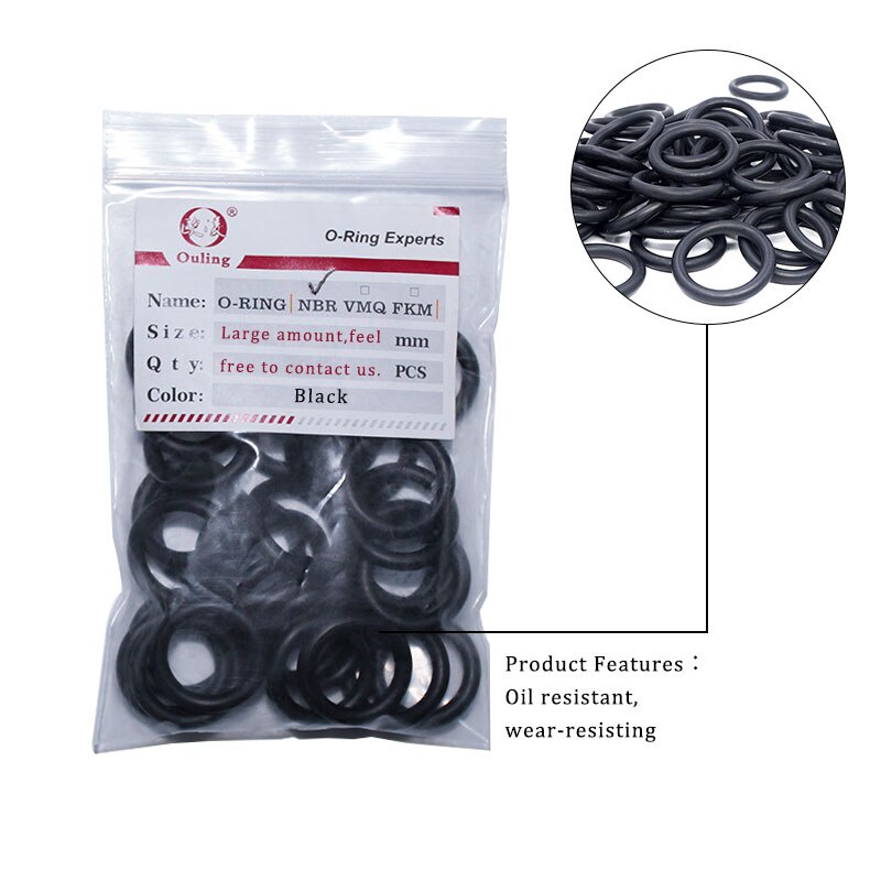 Set 10 Vòng Đệm Cao Su 5.7mm OD52 / 55 / 60 / 65 / 70 / 75 / 80 / 85 / 90 / 95 / 100 * 5.7mm