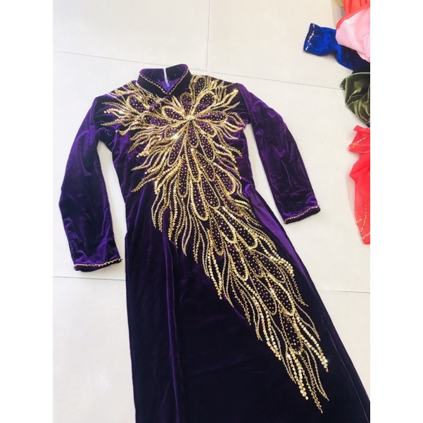 Áo dài nhung cho mẹ