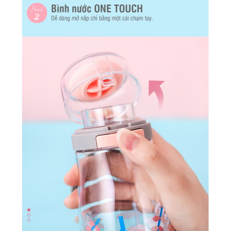 Bình Đựng Nước Nhựa Chịu Nhiệt Lock&amp;Lock One Touch ABF687 (500ml) - Hàng chính hãng