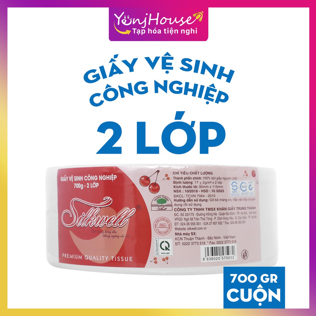 Giấy vệ sinh công nghiệp cuộn lớn Silkwell 700g - YenjHouse