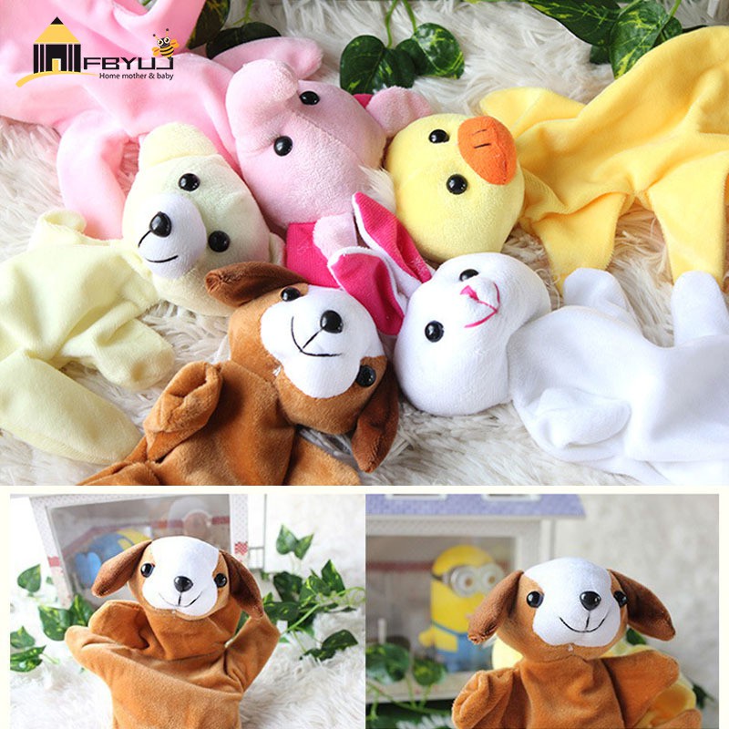 FBYUJ-tiktok 2 Pcs Baby Child Zoo Farm Animal Hand Glove Puppet Finger Sack Plush Toys Children Gifts