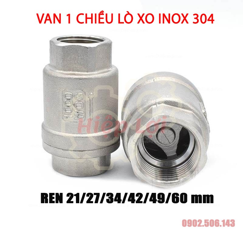 VAN 1 CHIỀU LÒ XO INOX 304