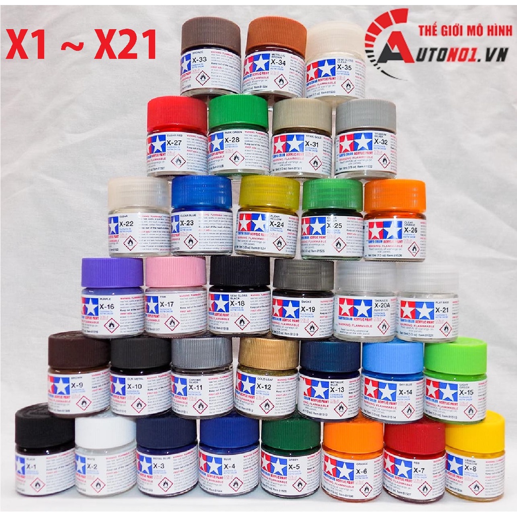 ACRYLIC MINI ( X1 ~ X21 ) SƠN MÔ HÌNH 10ML TAMIYA