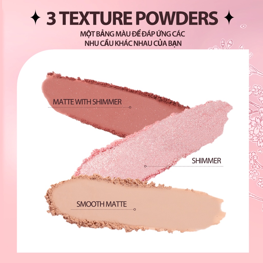 Bảng phấn mắt FOCALLURE 5 tông màu đẹp 3 kết cấu 1.8g