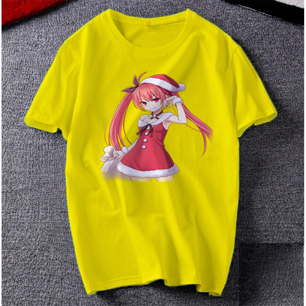 Áo thun Cotton Unisex - Nhân vật Kotori Itsuka - Chibi - Kotori Itsuka cô nàng noel