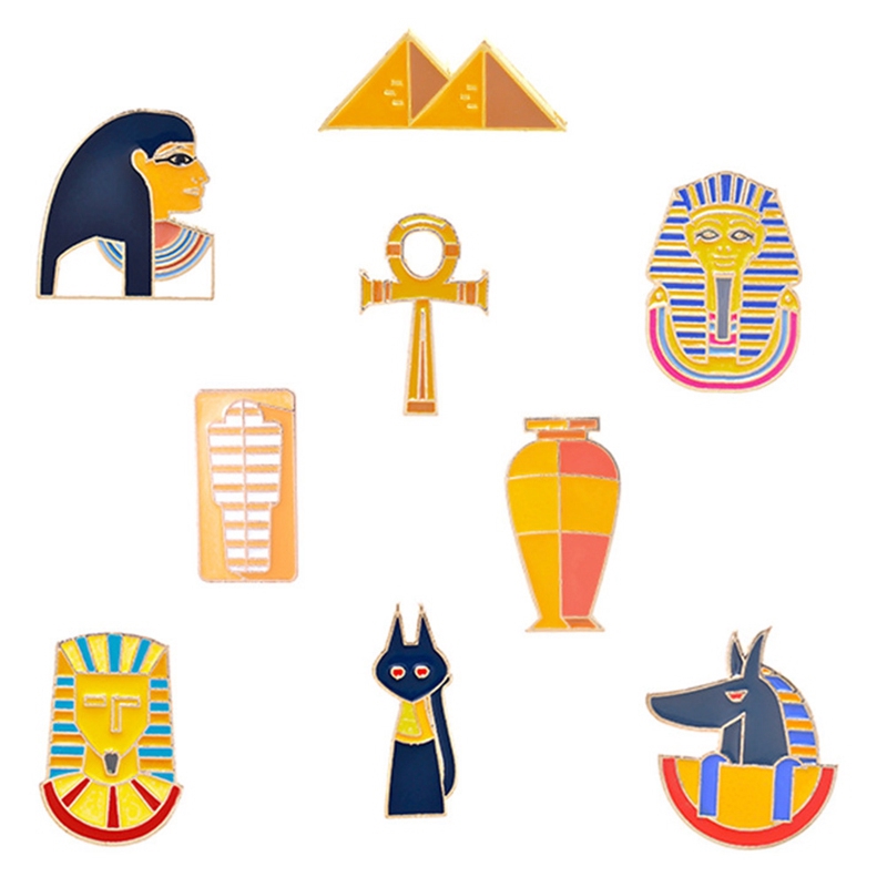 Ghim cài áo họa tiết Pharaoh và kim tự tháp dễ thương độc đáo