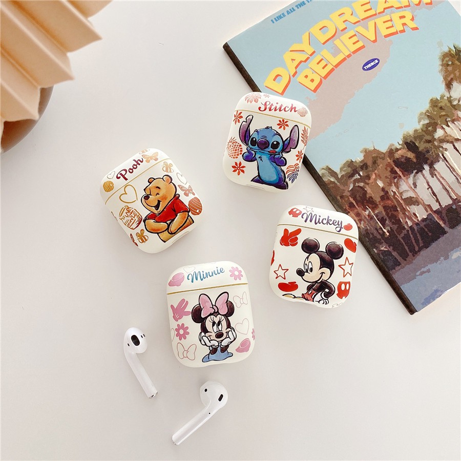 AirPods Pro Airpods 3 gen3 AirPods 2 Fashion Cartoon Winnie the Pooh & Mickey Mouse & Minnie Mouse & Stitch Protective Silicone Case