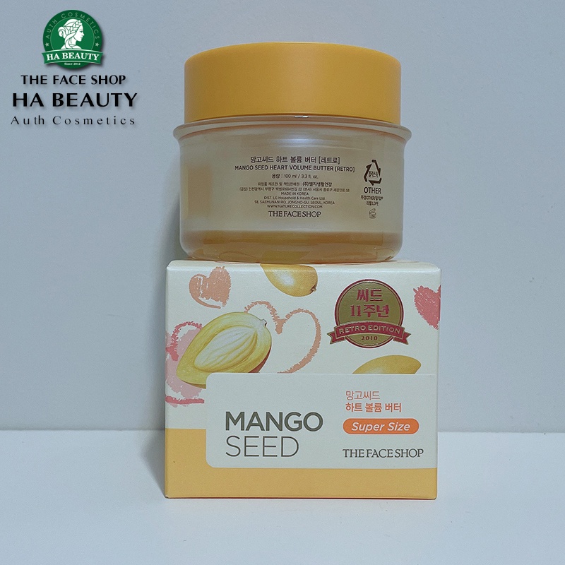 Kem dưỡng ẩm tăng độ đàn hồi săn chắc da The Face Shop Mango Seed Heart Volume Butter Super Size 100ml