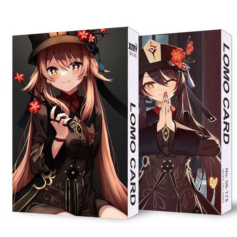 COMBO 4 món nhân vật HUTAO game GENSHIN IMPACT standee lomo dây chuyền vòng tay anime chibi