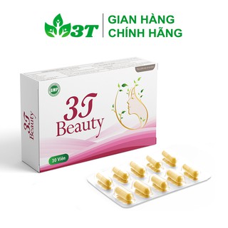 Viên Uống Sáng Da 3T BEAUTY Dưỡng Ẩm, Trắng Mịn Da, Chống Lão Hóa (1 Hộp x 30 Viên)