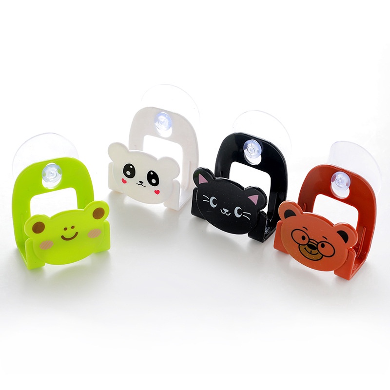 [Mới] Giá Treo Khăn / Giá Để Xà Phòng Mini Có Giác Hút Dán Tường Hình Gấu Hoạt Hình Dễ Thương Cho Phòng Tắm / Nhà Bếp