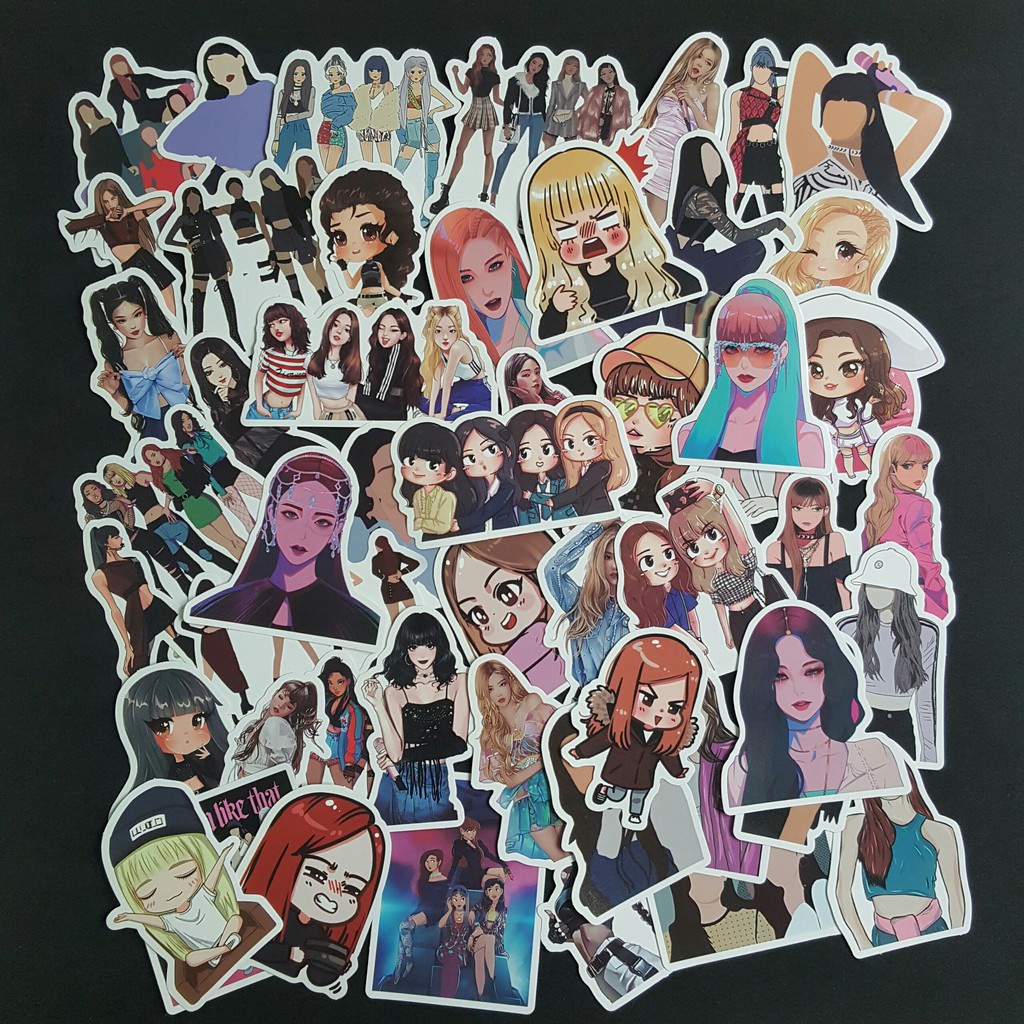 Bộ Sticker dán cao cấp chủ đề BLACKPINK - Dùng dán Xe, dán mũ bảo hiểm, dán Laptop... - Hàng nhập khẩu