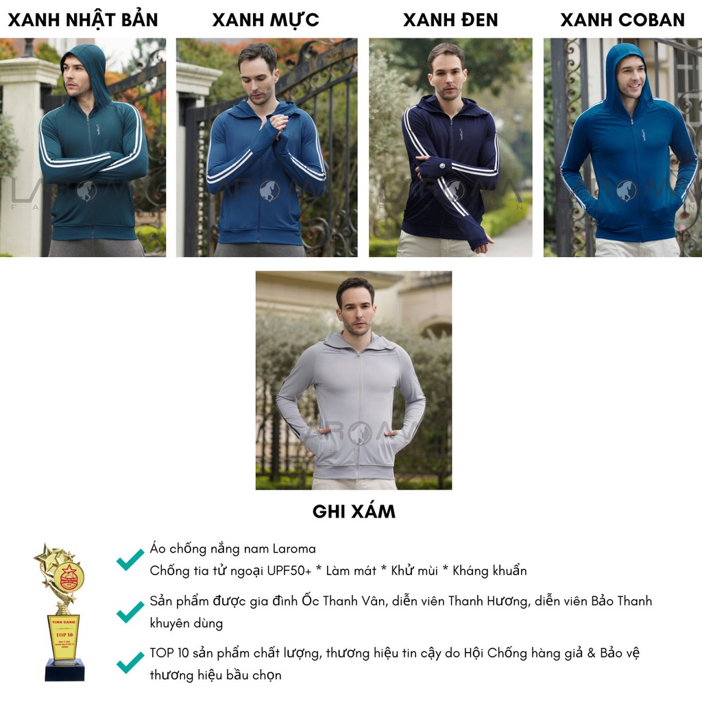 Áo chống nắng nam Laroma 2021 - Áo chống nắng cao cấp khử mùi, làm mát cơ thể hàng chính hãng | BigBuy360 - bigbuy360.vn