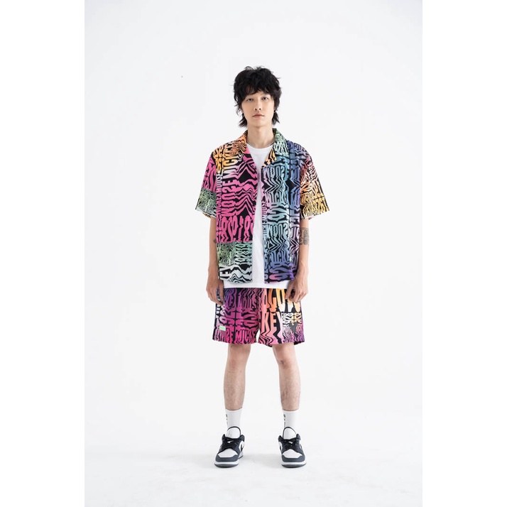 Quần Shorts BOO Unisex Vải Cotton Cao Cấp Họa Tiết Gradient Mickey BZL