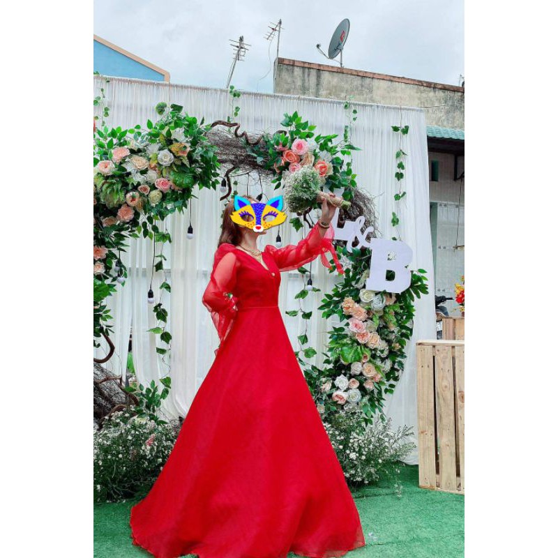Đầm cưới vải phi nhật
