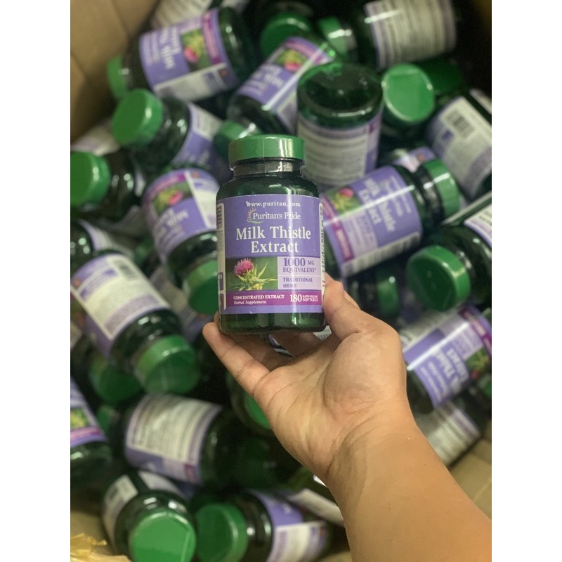 Viên uống Milk Thistle 1000mg Puritan’s Pride – Bổ Gan, Giải Độc Gan – 180 viên