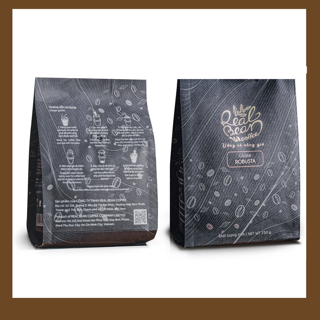 [HOT] [FREESHIP - GIẢM 10% - HOÀN XU] Cà Phê Robusta chế phin | Dòng cafe rang xay nguyên chất | REAL BEAN COFFEE | 250G | BigBuy360 - bigbuy360.vn