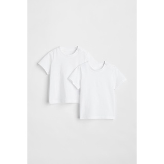 Set 2 áo thun trắng ngắn tay trơn, hờ mờ us săn sale
