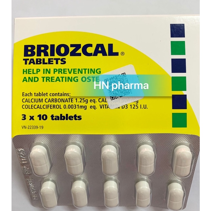 Briozcal hộp 30viên - bổ sung calci nhập khẩu từ Úc