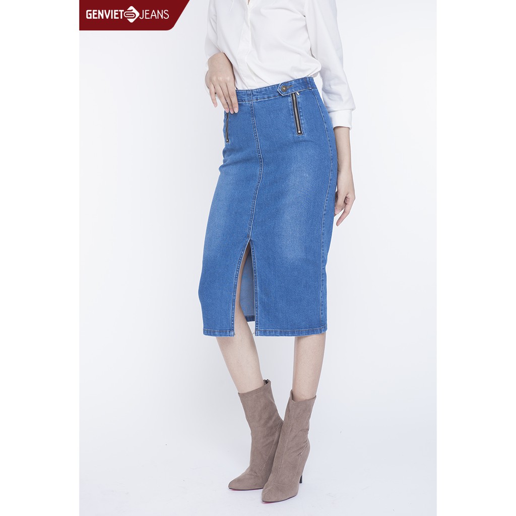 [Mã FASHIONMALLT4 giảm 15% đơn 150k] Zuýp Jeans Nữ TJ321J803 GENVIET | BigBuy360 - bigbuy360.vn