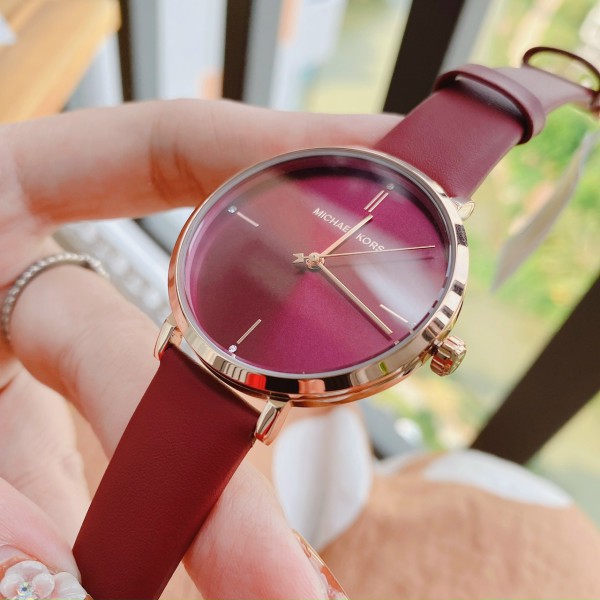 Đồng Hồ Nữ Michael Kors Jayne Three-Hand Red Leather MK7183