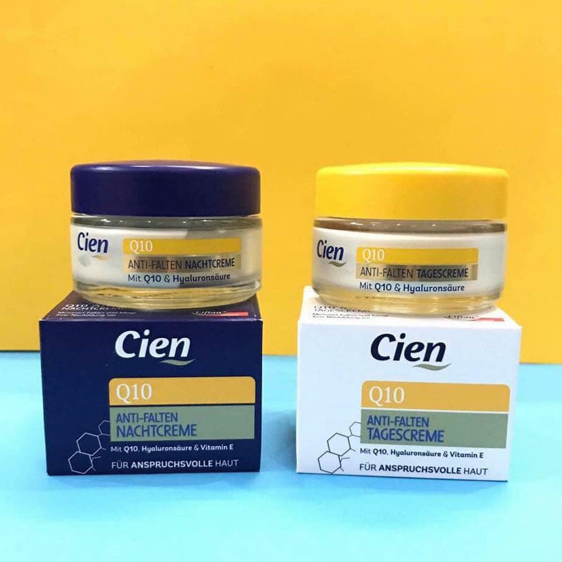 Bộ 2 kem dưỡng ngày và đêm Cien Q10 - Hũ thủy tinh (Mẫu mới)