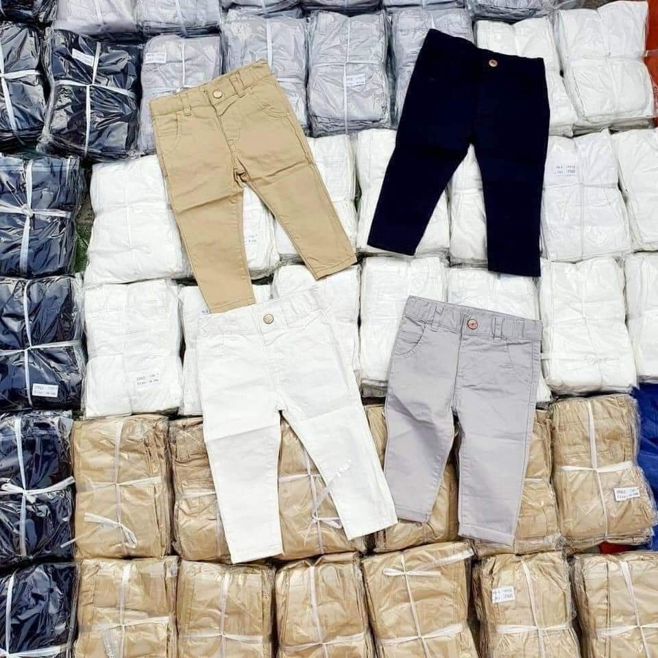 (Size7 -18kg) Quần kaki 1 cúc mềm co giãn cho bé