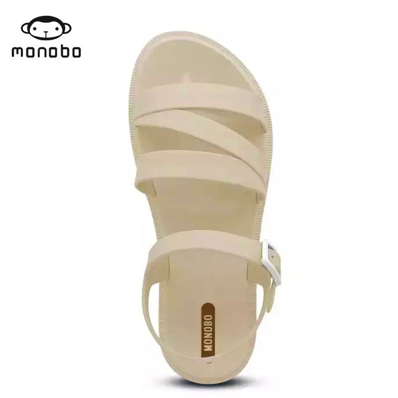 Sandal Học Sinh Nữ Thái Lan MONOBO ANGEL 6.2 Đế Bằng Cao Cấp, Quai Chéo (rộng) Đóng Nút, Nhựa Mềm. Chống Nước  Siêu Êm